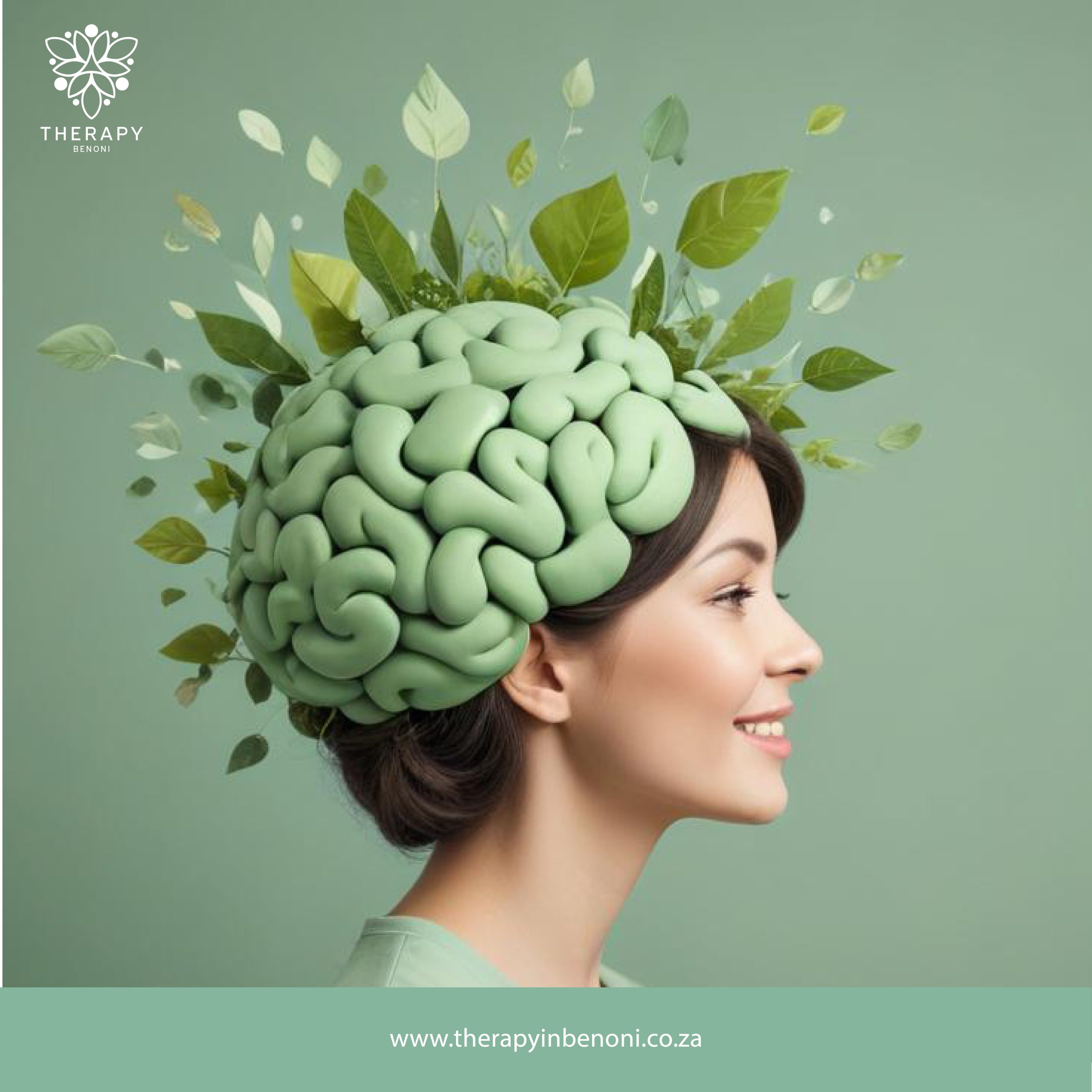  Smiling child with a brain-shaped headpiece adorned with leaves, symbolizing child trauma counseling near Crystal Park by Therapy in Benoni